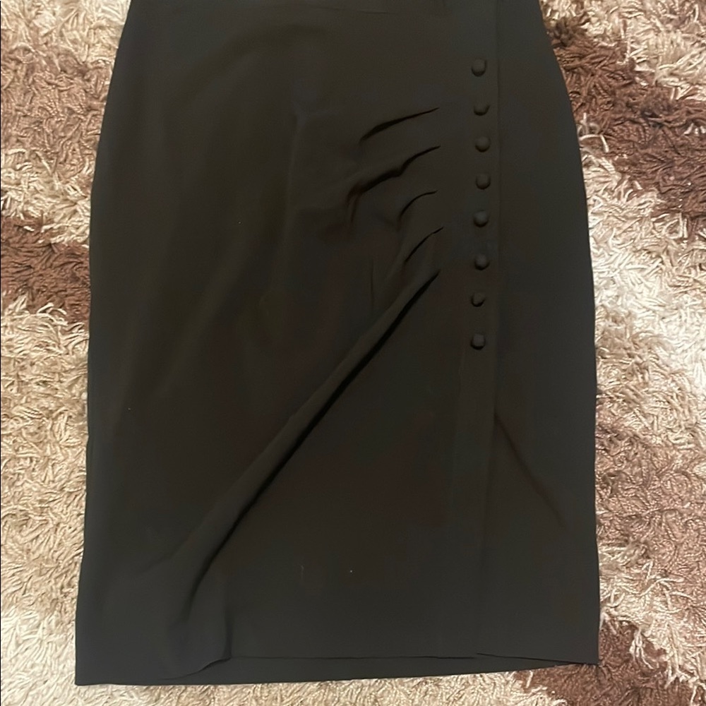 New York & Company Black Ruched Pencil Skirt